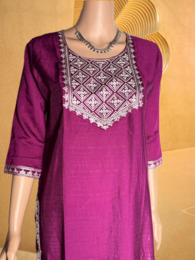 Girls’ Shiny Purple Kurti – Elegant Ethnic Outfit - Image 3