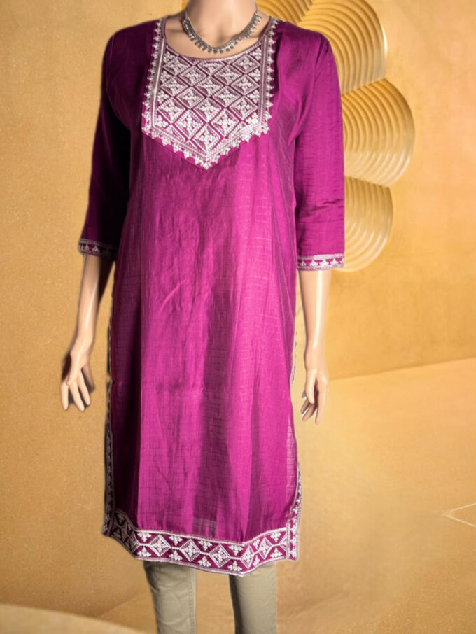 Girls’ Shiny Purple Kurti – Elegant Ethnic Outfit - Image 4