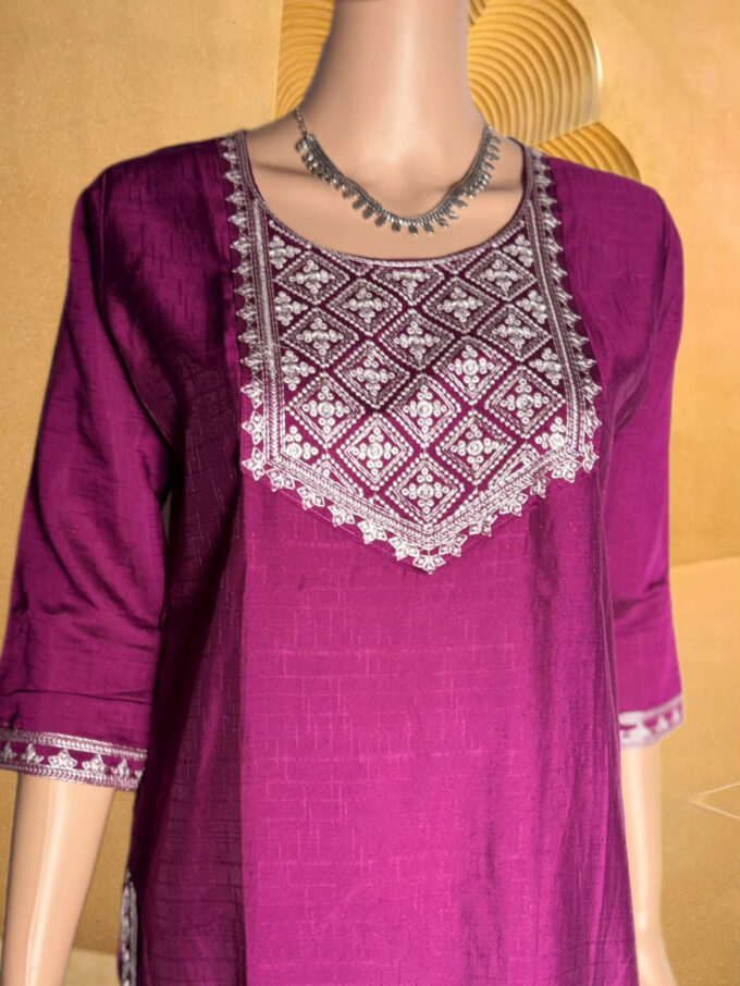 Girls’ Shiny Purple Kurti – Elegant Ethnic Outfit