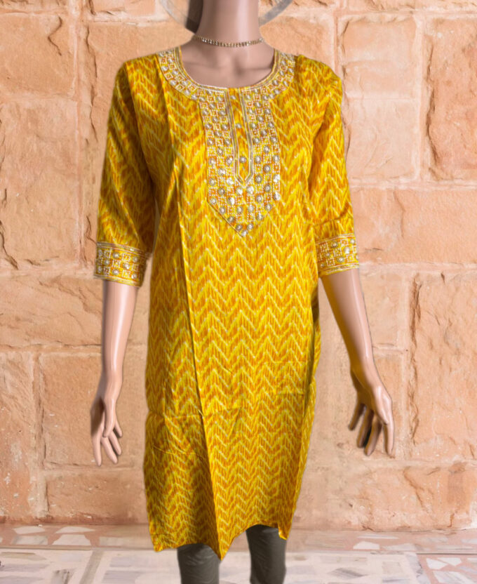 Sunshine Chevron Embellished Kurti