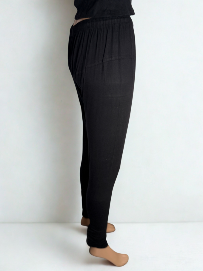 Classic Black Cotton Leggings - Image 4