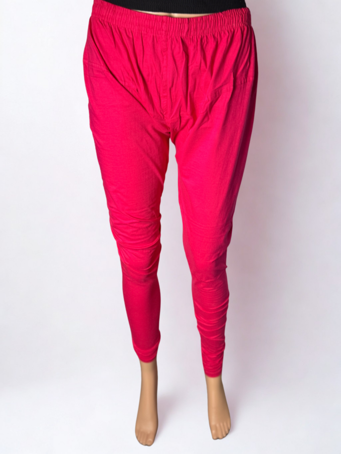 Hot Pink Cotton Leggings - Image 2