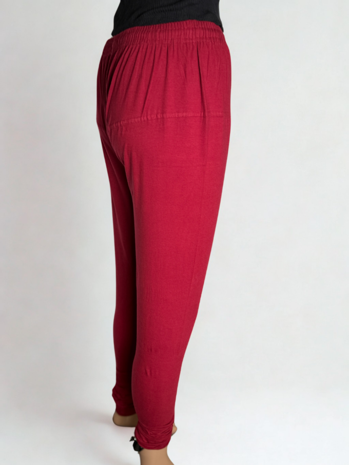 Maroon Cotton Leggings - Image 3