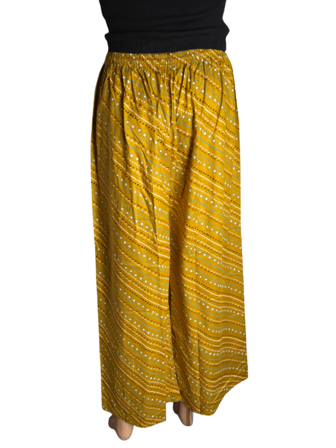 Mustard Printed Palazzo Pants - Image 4