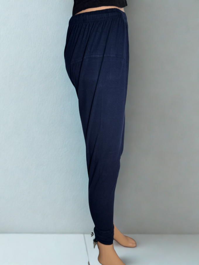 Navy Blue Cotton Leggings - Image 4
