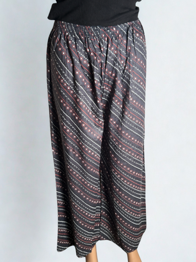 Charcoal Bandhani Print Palazzo Pants - Image 3