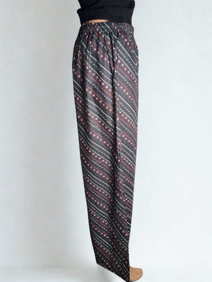 Charcoal Bandhani Print Palazzo Pants - Image 4