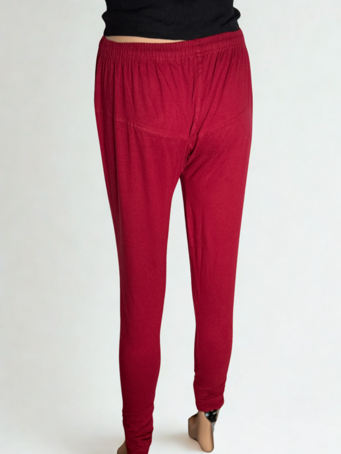 Maroon Cotton Leggings - Image 4