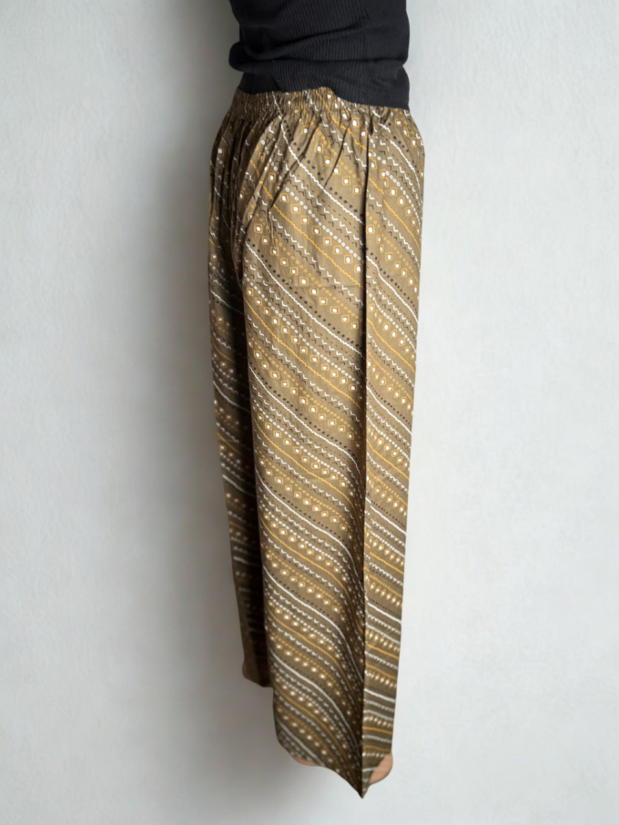 Beige-Gold Bandhani Print Palazzo Pants - Image 2