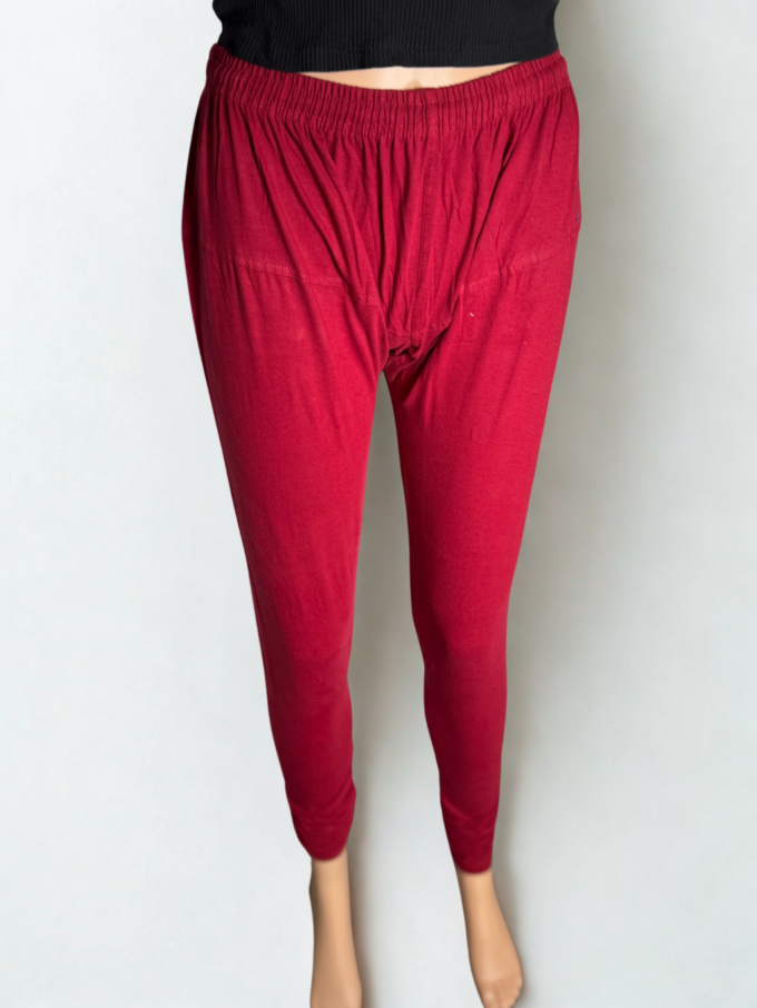 Maroon Cotton Leggings