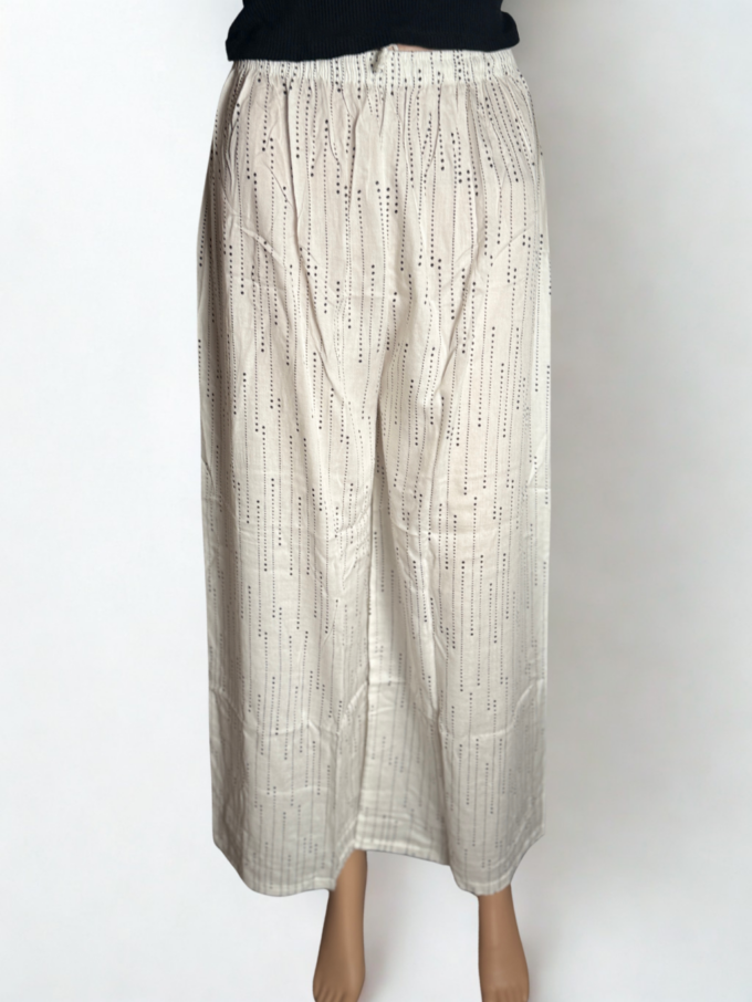 Off-White Dotted Stripe Palazzo Pants - Image 4