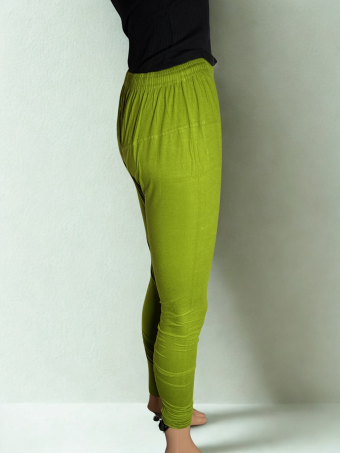 Lime Green Cotton Leggings - Image 4