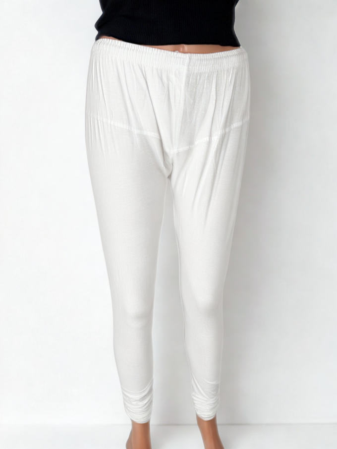 Classic White Cotton Leggings