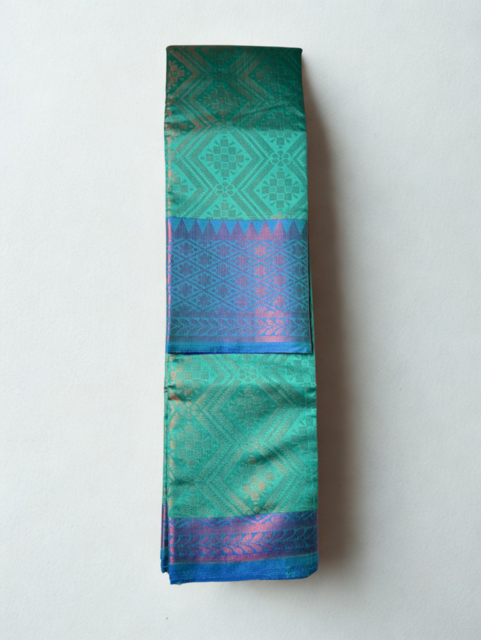 Teal Silk Banarasi Saree