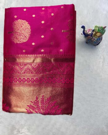 Emerald Majenda Banarasi Silk Saree with Golden Motifs
